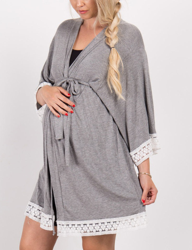 2021 New Lace Maternity Pajamas Pregnant Women Lounge Breastfeeding Pajamas Maternity Robe Maternity Nightgown Nursing Pajamas