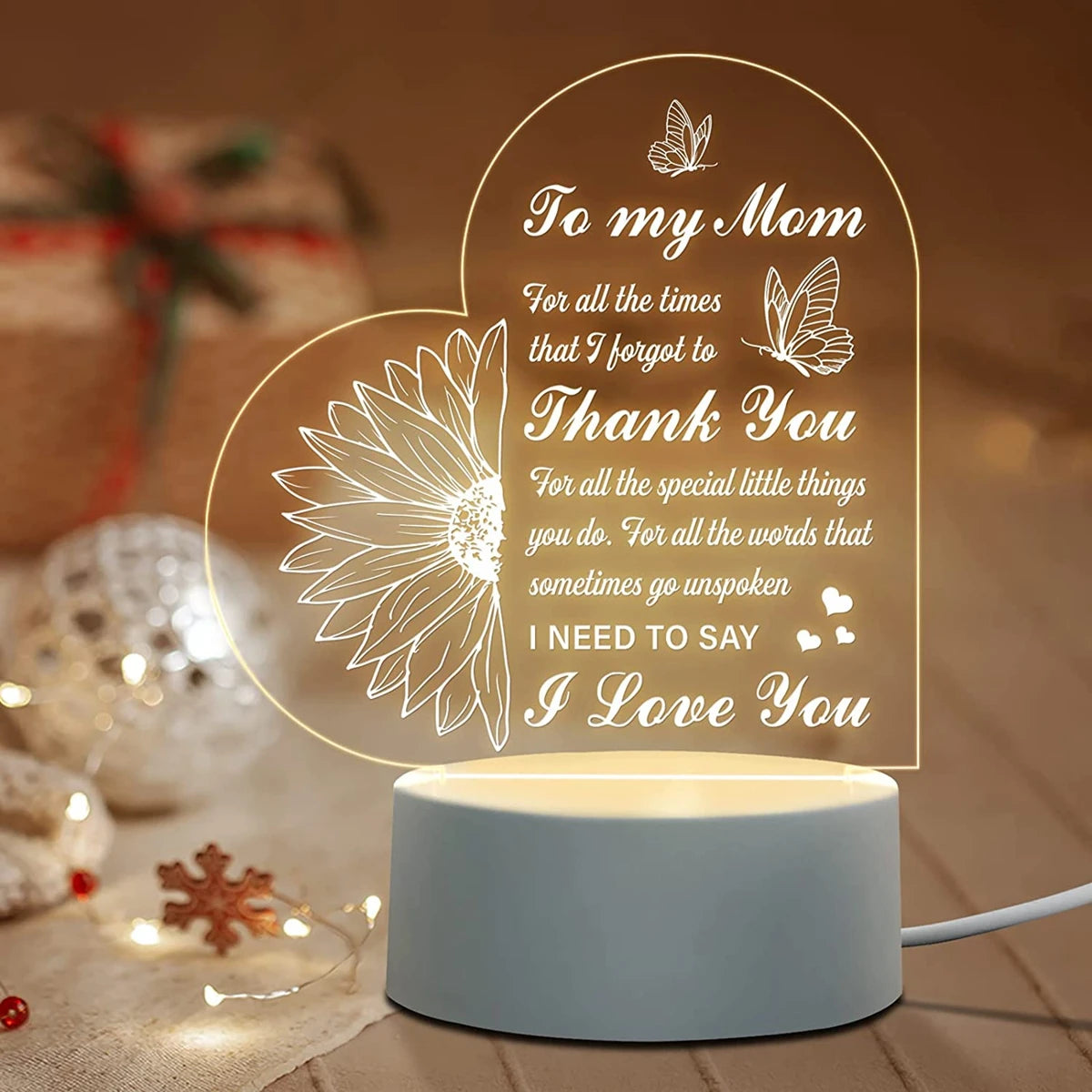 1Pc 3D Night Light, Mom Gifts from Daughter Son, for Women Mommy Mother'S Day Birthday Gift'S Present