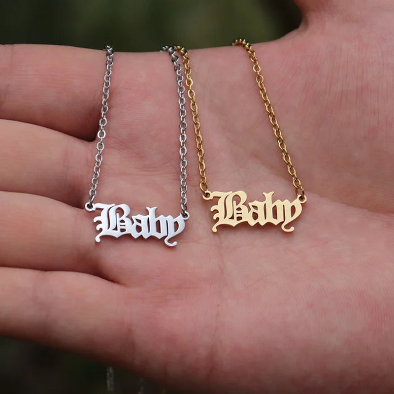 12 Zodiac Letters Pendant Necklace Old English Scorpio Aries Taurus Gemini Cancer Leo Choker Horoscope Signs Necklace Friendship