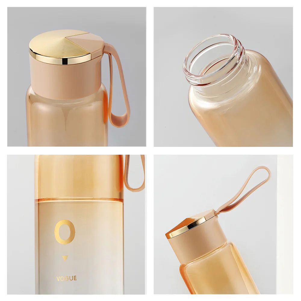 Luxury Gradient Colors Glass Water Bottle 400Ml Portable Tea Bottle Juice Shaker Bottle Adults Gifts Eco-Friendly Camping Office