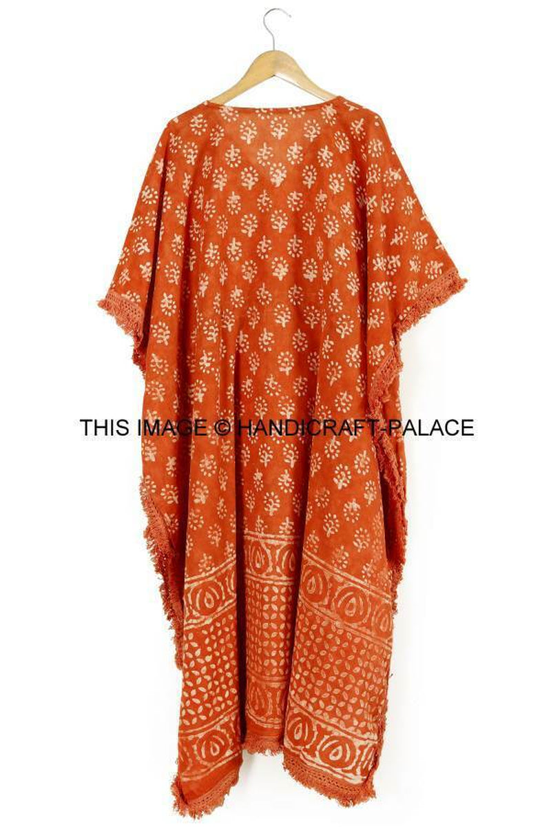 Anokhi,Vintage Indian Block Print Cotton Kaftan Dress,Hippy Boho Short Caftan