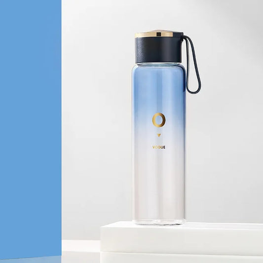 Luxury Gradient Colors Glass Water Bottle 400Ml Portable Tea Bottle Juice Shaker Bottle Adults Gifts Eco-Friendly Camping Office