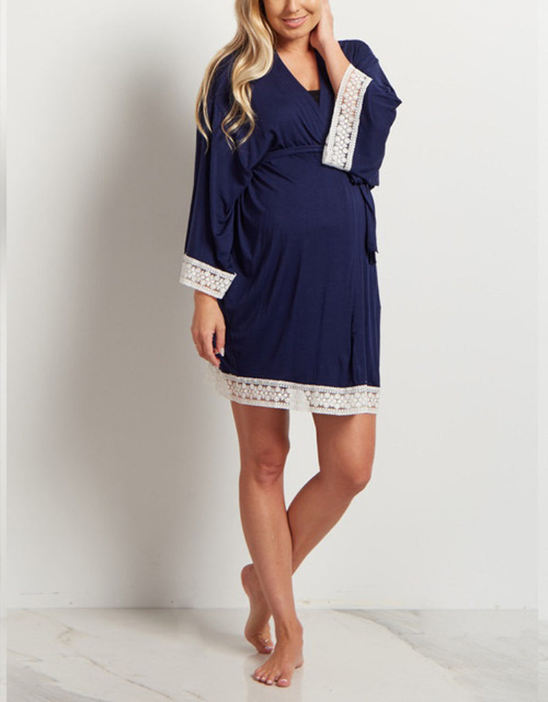 2021 New Lace Maternity Pajamas Pregnant Women Lounge Breastfeeding Pajamas Maternity Robe Maternity Nightgown Nursing Pajamas