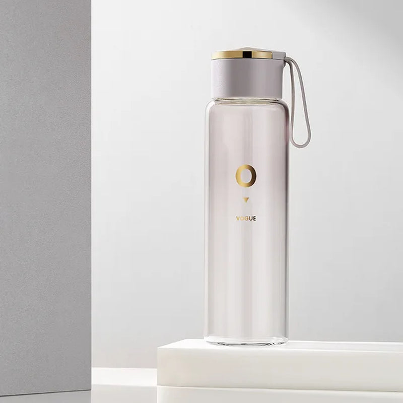 Luxury Gradient Colors Glass Water Bottle 400Ml Portable Tea Bottle Juice Shaker Bottle Adults Gifts Eco-Friendly Camping Office