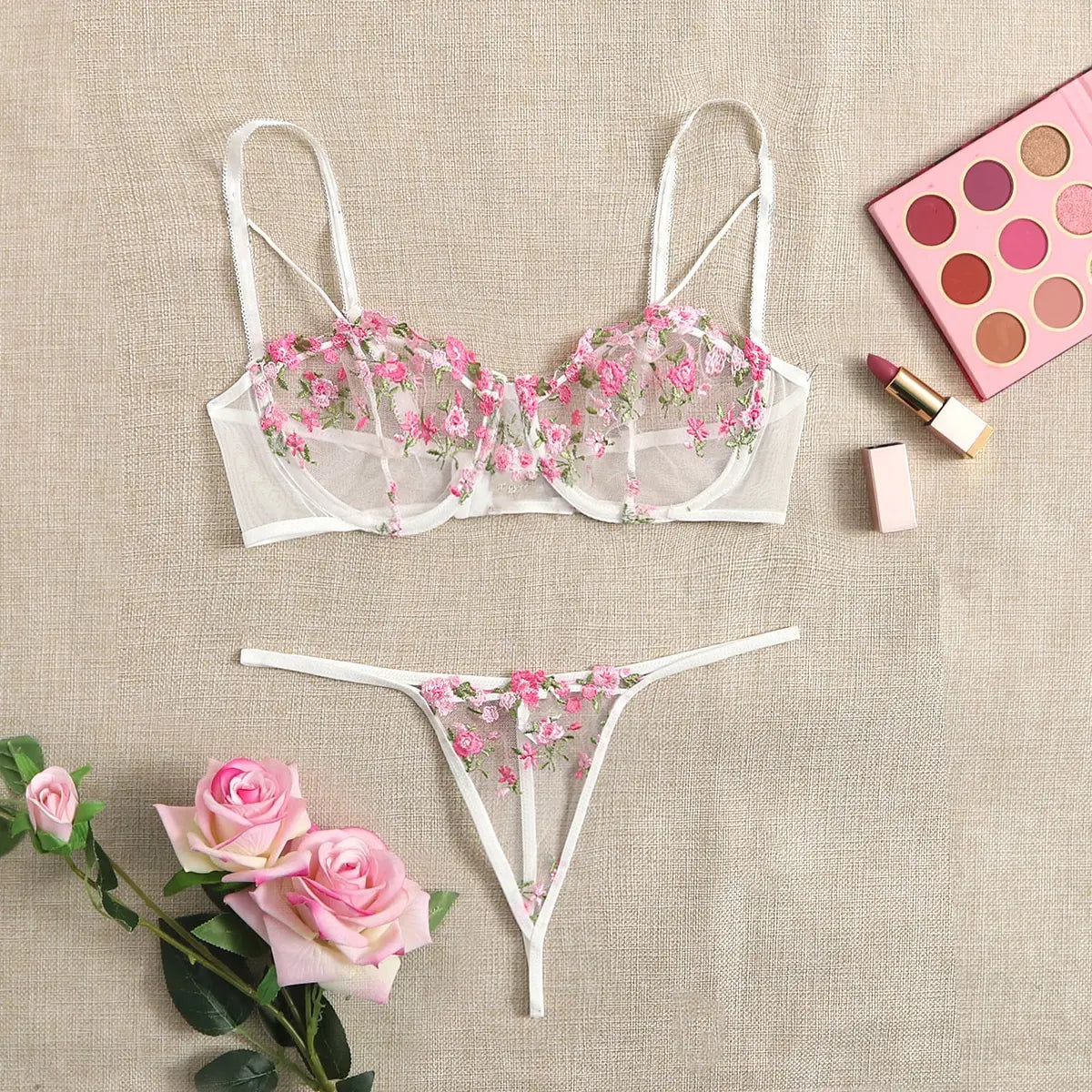 2 Pieces Short Skin Care Kits Breves Exotic Sets Lingerie Women'S Underwear Sexy Erotic Underwire Bra Brief Set Women 2023
