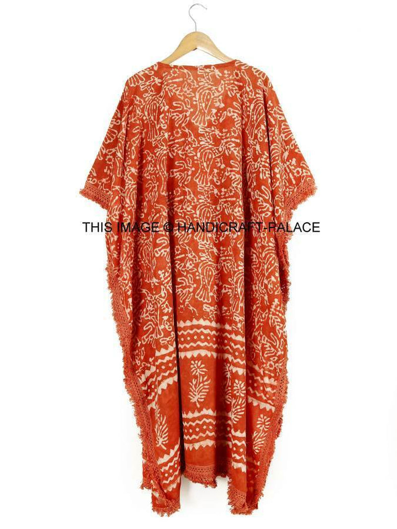 Anokhi,Vintage Indian Block Print Cotton Kaftan Dress,Hippy Boho Short Caftan